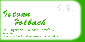 istvan holbach business card